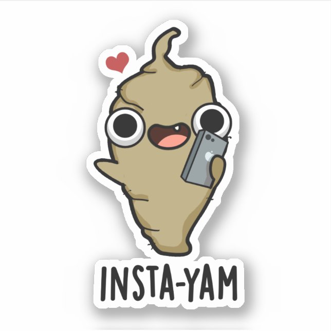 Insta-yam Funny Social Media Veggie Pun  Sticker (Front)