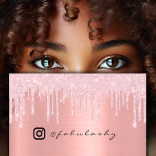Instagra Logo Social Media Rose Blush Drips Makeup Business Card