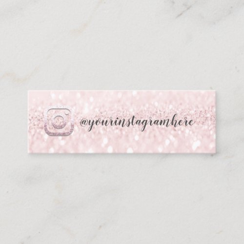 Instagra Social Media Logo Event Blog Pink Glitter Mini Business Card