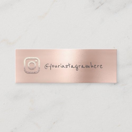 Instagra Social Media Logo Event Blog Rose Glitter Mini Business Card
