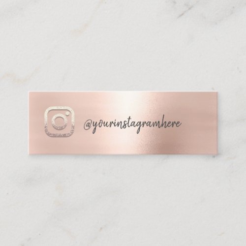 Instagra Social Media Logo Event Blog Rose Glitter Mini Business Card