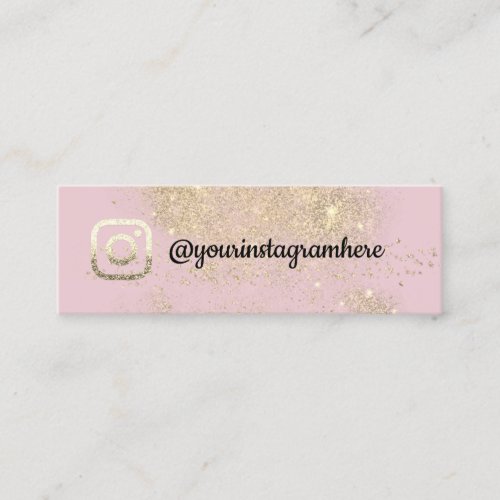 Instagra Social Media Logo Event Fashion Pink Gold Mini Business Card