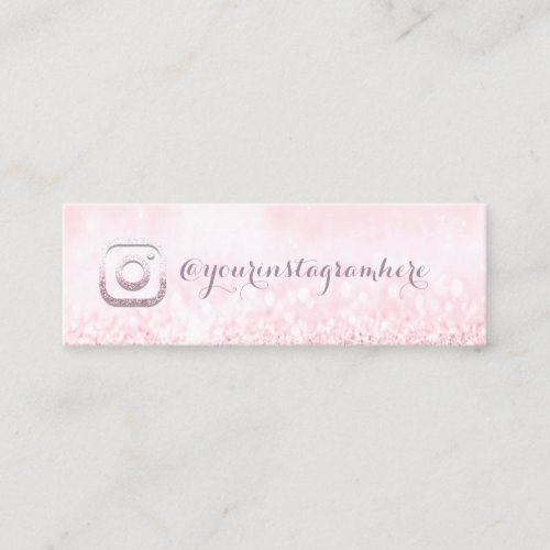 Instagra Social Media Logo Event Glitter Blush Mini Business Card