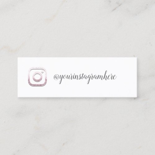 Instagra Social Media Logo Event Glitter Pink Whit Mini Business Card