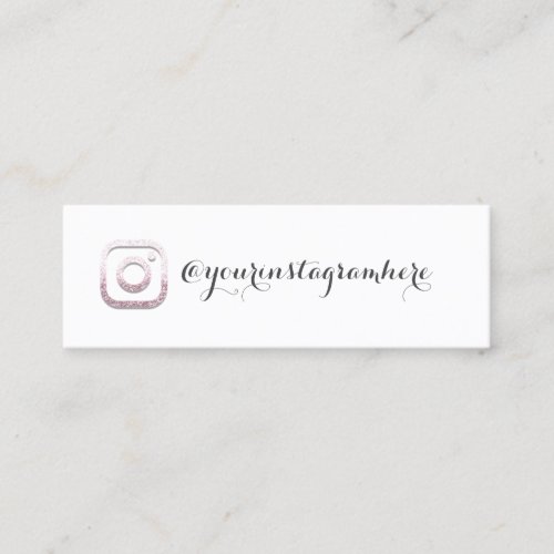 Instagra Social Media Logo Event Glitter White Mini Business Card