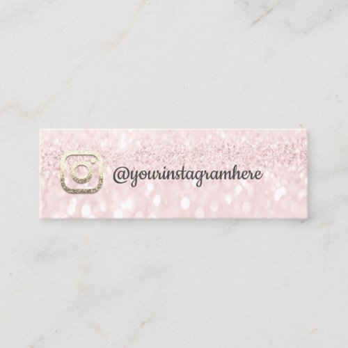 Instagra Social Media Logo Rose Pink Gold Mini Business Card