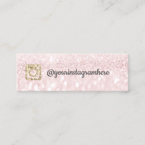 Instagra Social Media Logo Rose Pink Gold Mini Business Card