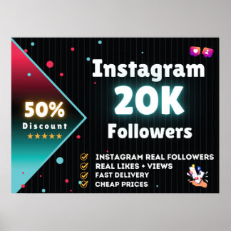 Instagram 20K Followers | Buy Instagram Followers Poster