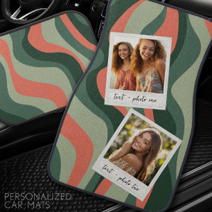 Instagram 2 Photo Collage - Organic Boho Curves Car Floor Mat
