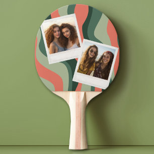 Instagram 2 Photo Collage - Organic Boho Curves Ping Pong Paddle
