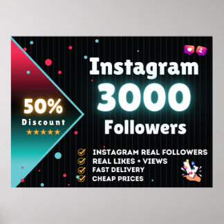 Instagram 3000 Followers | Buy Instagram Followers Poster