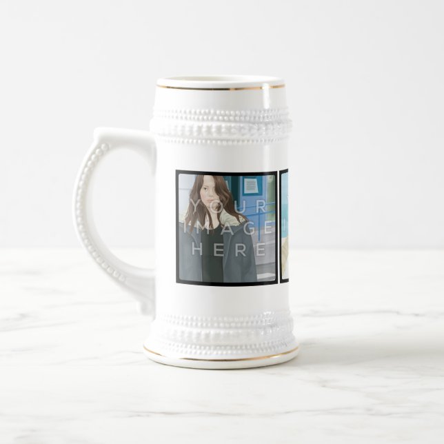 Instagram 3-Photo Customizable Stein Mug (Left)