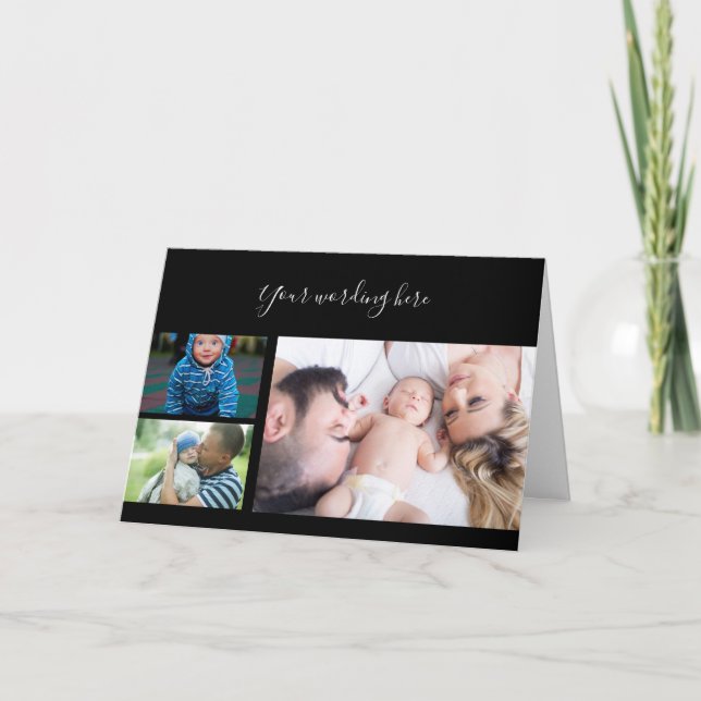 Instagram 3 photo new baby arrival custom card (Front)