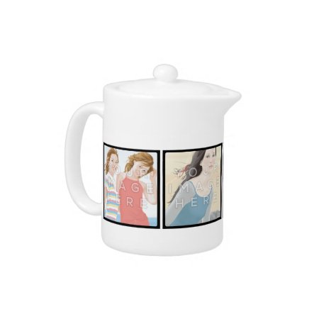 Instagram 4 Photo Personalized Teapot