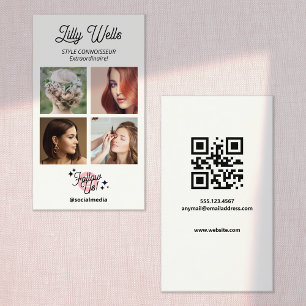 Instagram 4 Photo Social Media, Script Follow Us Business Card