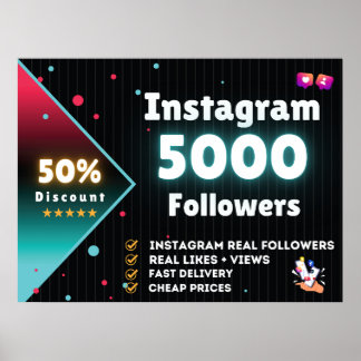 Instagram 5.000 Followers | Buy Instagram Follower Poster