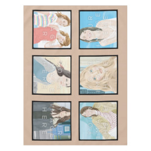 Instagram 6-Photo Beige Custom Cotton Tablecloth
