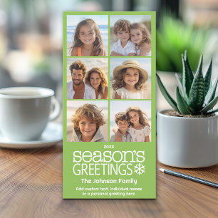Instagram 6 photo collage - lime background holiday card