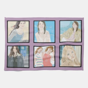 Instagram 6-photo Custom Violet Kitchen Towel by MyBindery at Zazzle