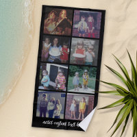 Instagram 8 Photo Collage - script text - black