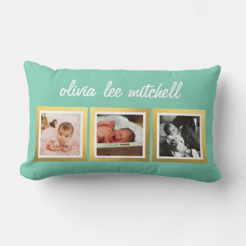 Instagram Baby Photo Pillow Name  Custom Color