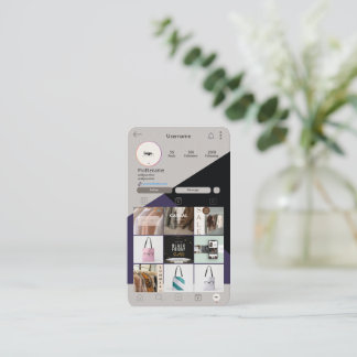 Instagram Business Card QR Code Green Busines Card