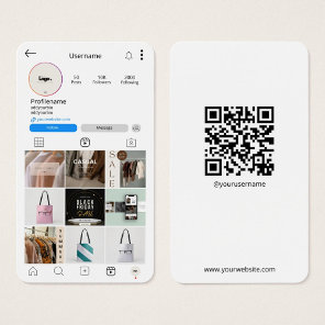 Instagram Business Card QR Code White Busines Card