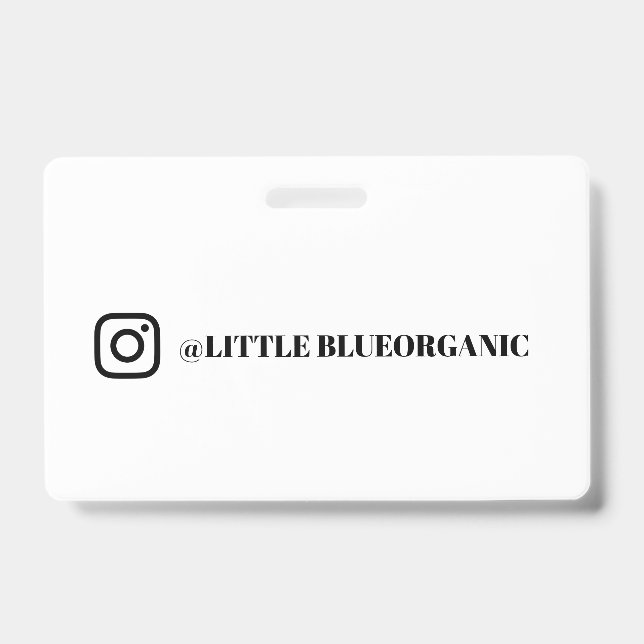 Instagram Business Cards | Your Instagram Name  ID Badge (Front)