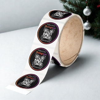 Instagram Business QR Code Black Classic Round Sticker