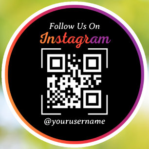 Instagram Business QR Code Black Sticker