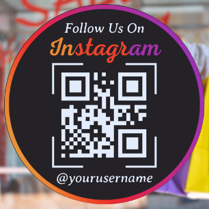 Instagram Business QR Code Black Sticker