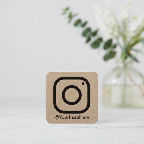 instagram business social media modern minimal square business card