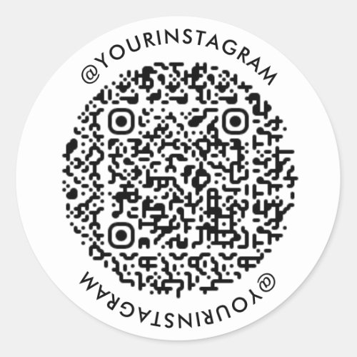 instagram business social media modern qr code classic round sticker