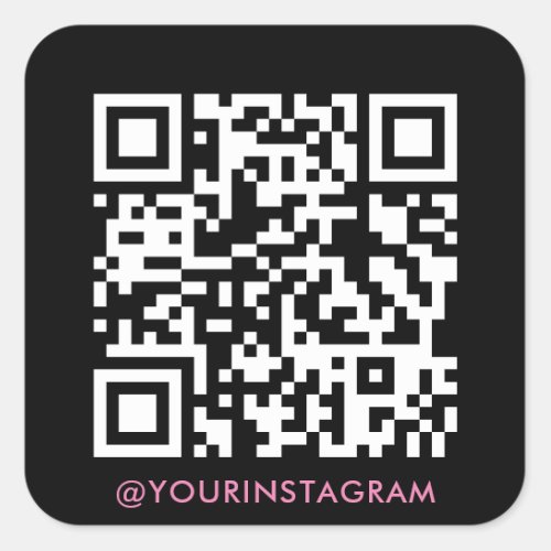instagram business social media modern qr code square sticker
