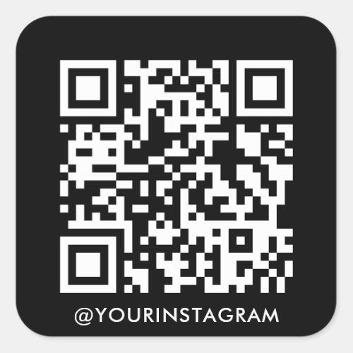 instagram business social media modern qr code square sticker