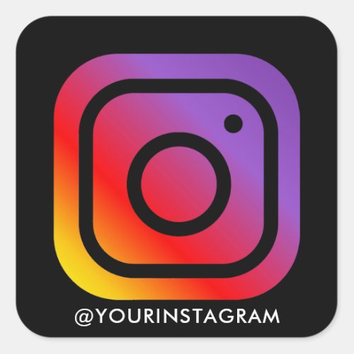 instagram business social media simple modern square sticker