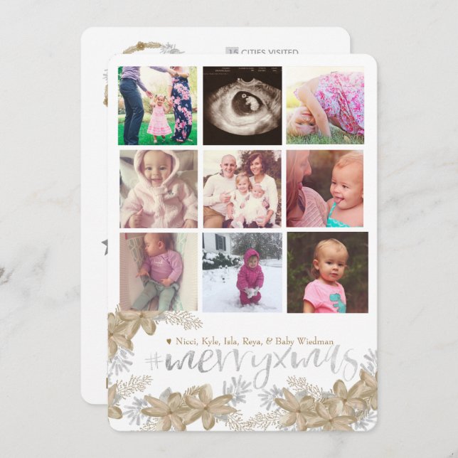 Instagram Christmas Cards with Year in Review (Front/Back)