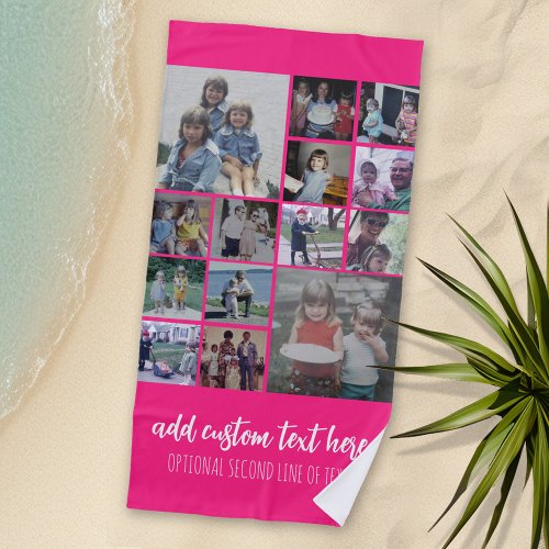 Instagram Collage _ 14 photos script _ Hot Pink Beach Towel
