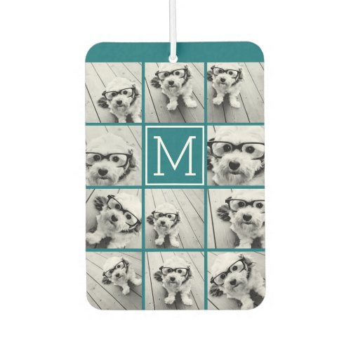 Instagram Collage with Custom Monogram Blue Car Air Freshener Instagram Collage with Custom Monogram Blue Car Air Freshener
