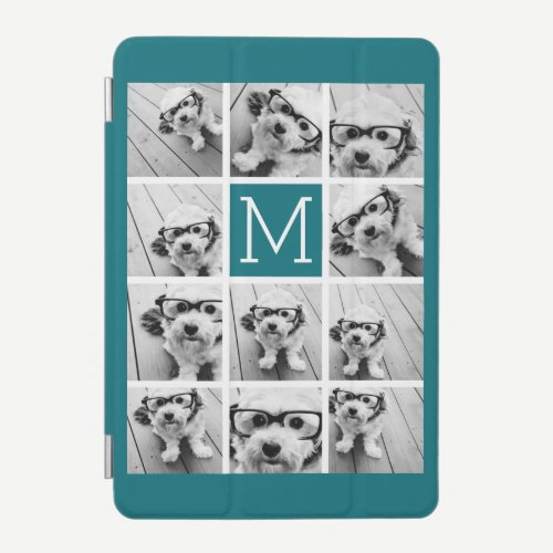 Instagram Collage with Custom Monogram Blue iPad Mini Cover