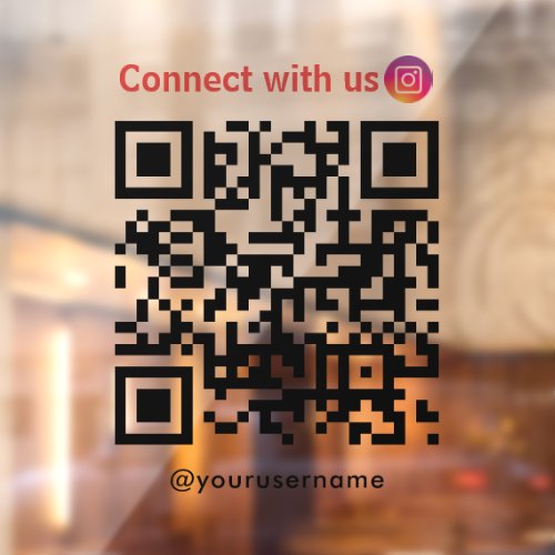 Instagram Connect With Us Qr Code Minimalist Window Cling