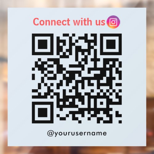 Instagram Connect With Us Qr Code Soft Navy Window Cling