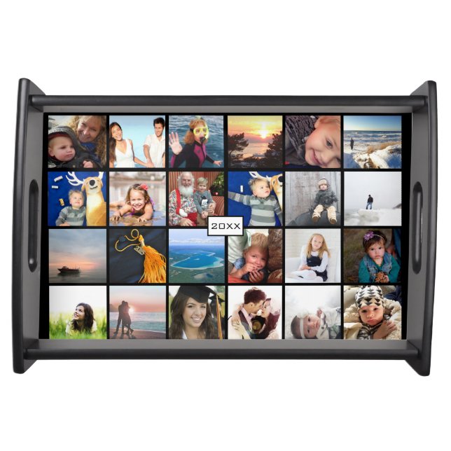 Instagram Custom 24 Photo Collage Serving Tray (Front)