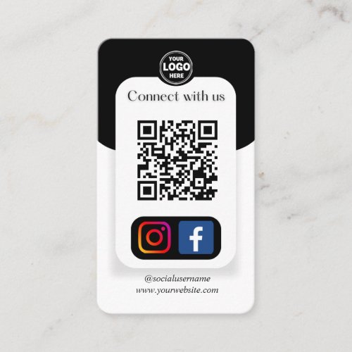 Instagram Facebook QR Code  Social Media Business Card