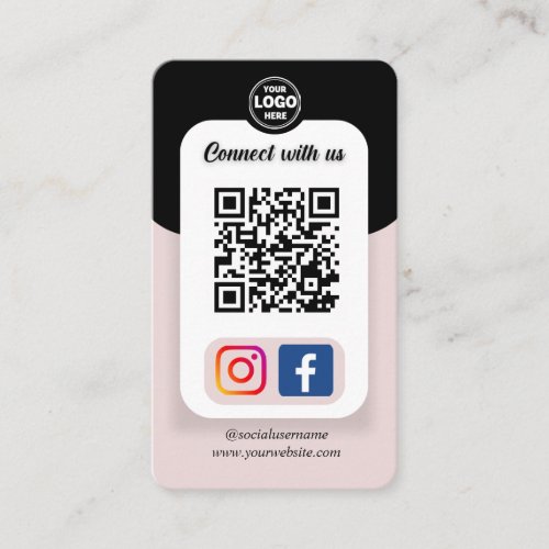 Instagram Facebook QR Code  Social Media Business Card