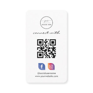 Instagram Facebook QR Code | Social Media Pink Bus Business Card