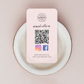 Facebook Instagram Tiktok QR Code Soft Peach Business Card