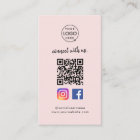 Instagram Facebook QR Code | Social Media Pink