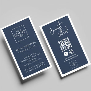 Instagram Facebook Social Media Minimalist QR Code Business Card
