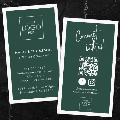 Instagram Facebook Social Media Minimalist QR Code Business Card